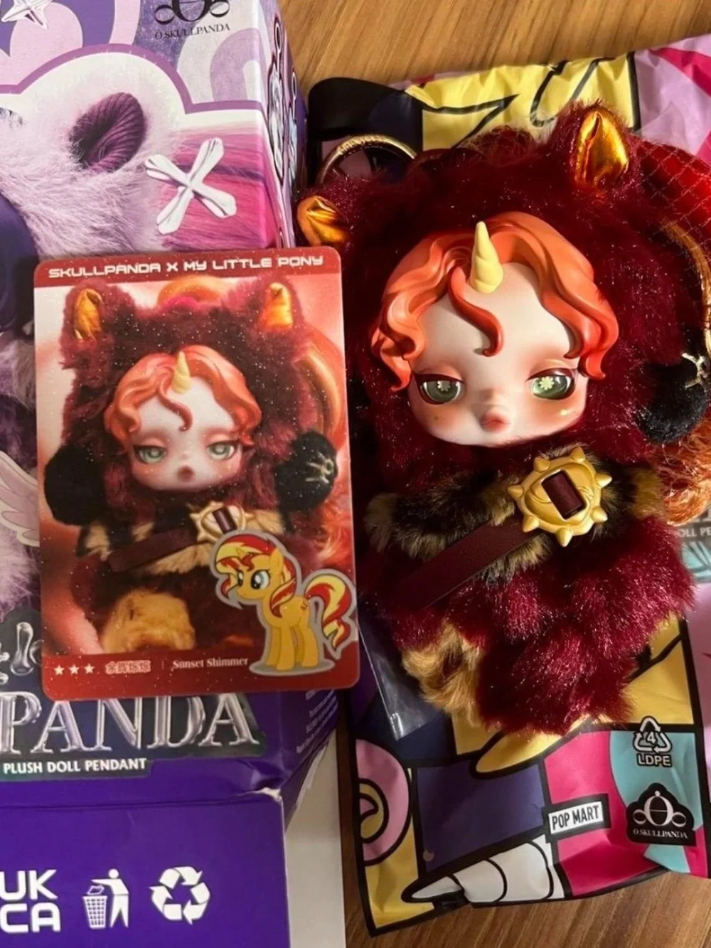 Pop mart MLP SKULLPANDA Sunset Shimmer Plush Pendant